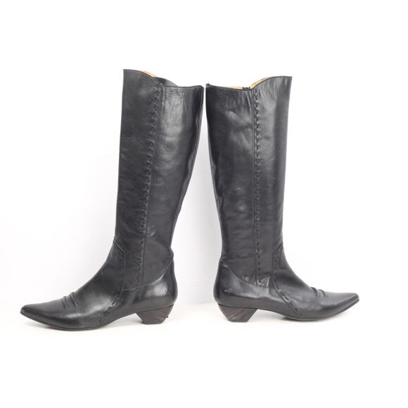 JOHN FLUEVOG Britney Black Leather Knee High Western Cowgirl Boots Size 10.5 - Picture 12 of 16